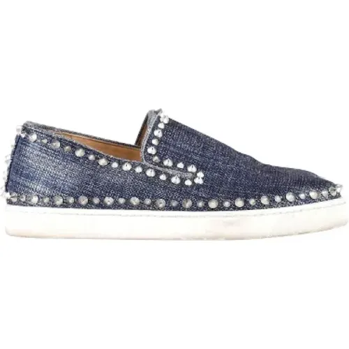 Pre-owned Cotton flats , female, Sizes: 7 1/2 UK - Christian Louboutin Pre-owned - Modalova