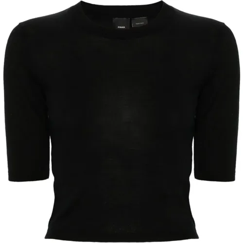 Schwarzer Wollstrickpullover , Damen, Größe: M - pinko - Modalova