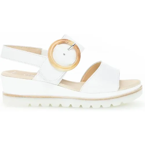 Weiße Sandalen Bequem Elegant Stilvoll , Damen, Größe: 38 1/2 EU - Gabor - Modalova