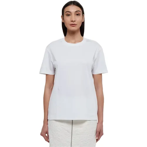 Weiße Baumwoll-T-Shirt mit kurzen Ärmeln - Jil Sander - Modalova