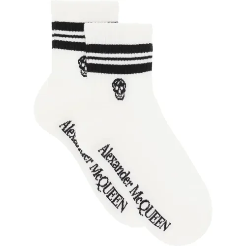 Stripe Skull Sports Socks , female, Sizes: M - alexander mcqueen - Modalova