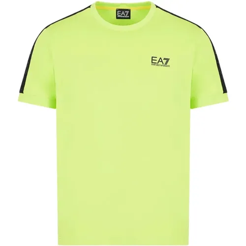 Kurzarm T-Shirt mit Logo Tape , Herren, Größe: S - Emporio Armani EA7 - Modalova