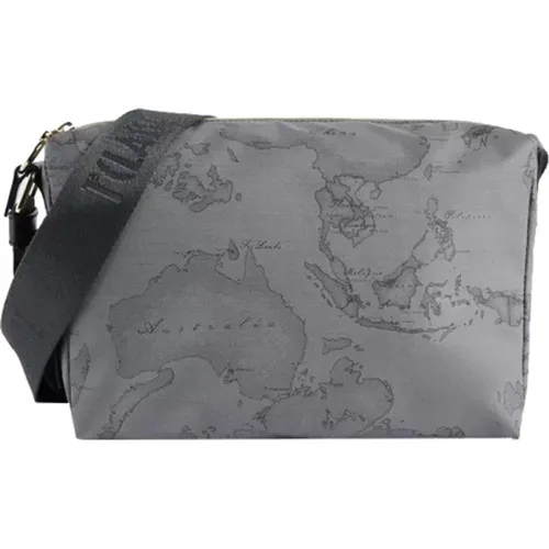 Grey Shoulder Bag with Geo Map Print , female, Sizes: ONE SIZE - Alviero Martini 1a Classe - Modalova