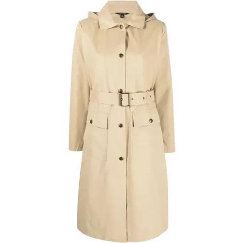 Mikrofaser-Polyester-Trenchcoat , Damen, Größe: L - Ralph Lauren - Modalova