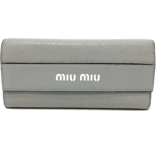 Pre-owned Leather wallets , female, Sizes: ONE SIZE - Miu Miu Pre-owned - Modalova