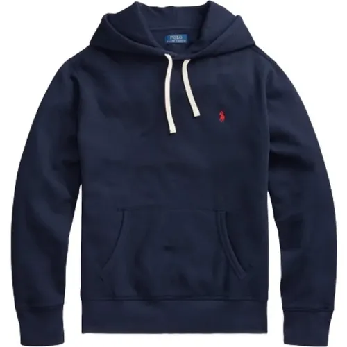 Langarm Kapuzenpullover in Marineblau , Herren, Größe: L - Polo Ralph Lauren - Modalova