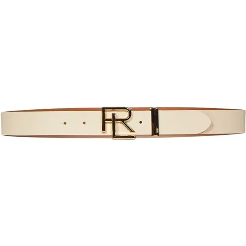 Butter-Colored Leather Belt with Stacked Buckle , female, Sizes: M, S - Ralph Lauren - Modalova