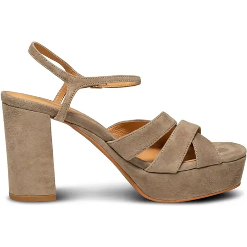 Chunky Heel Suede Strap - Taupe , female, Sizes: 7 UK, 4 UK, 5 UK, 3 UK, 6 UK, 8 UK - Shoe the Bear - Modalova