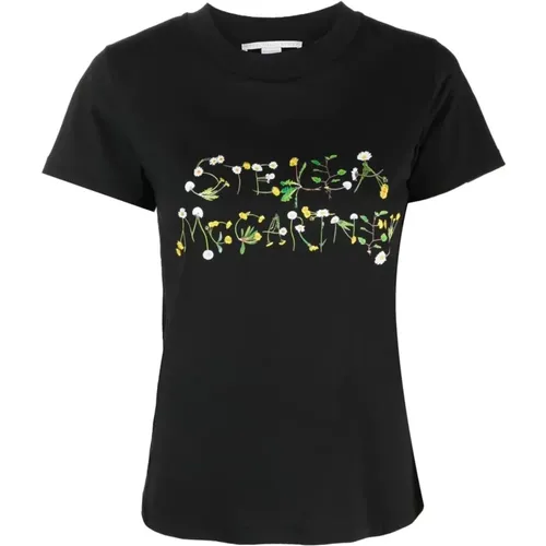 Schwarze Crewneck T-Shirts und Polos , Damen, Größe: 2XS - Stella Mccartney - Modalova