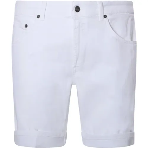 Denim Shorts with Front Zip and Buttoned Waistband , male, Sizes: W32, W34, W36, W38, W33, W30, W35 - Dondup - Modalova