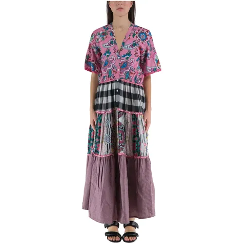 Multicolored Cotton Poplin Dress , female, Sizes: M, L, S - Connor & Blake - Modalova