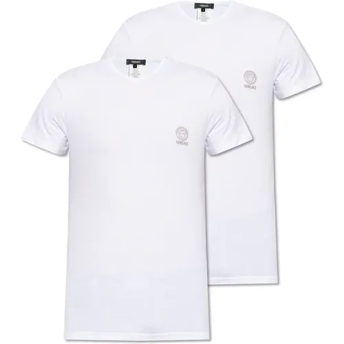 T-Shirt Zweierpack , Herren, Größe: XL - Versace - Modalova