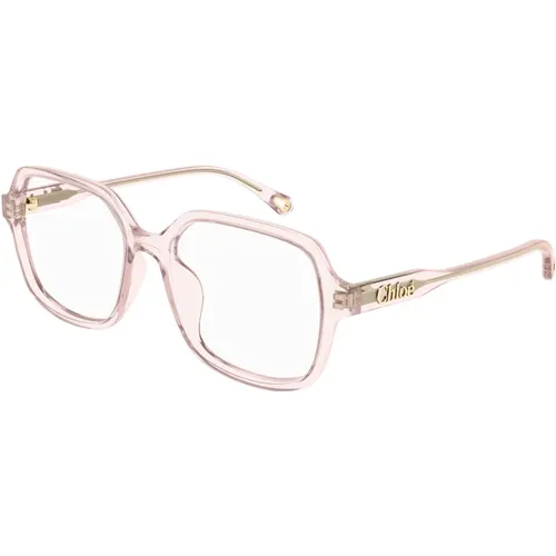 Modische Brille in Beige , Damen, Größe: 53 MM - Chloé - Modalova