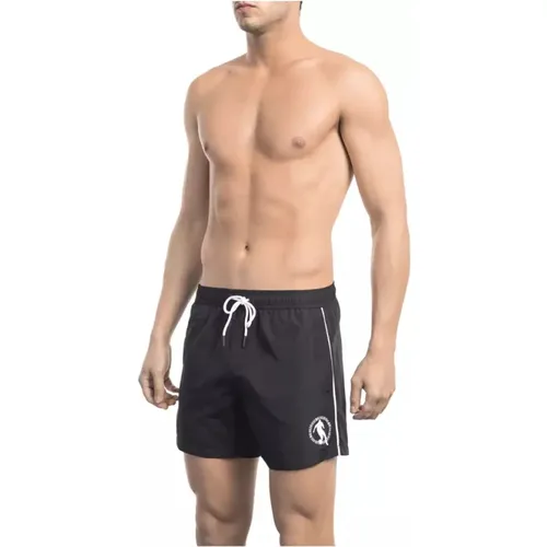 Schwarze Badeshorts mit Frontdruck , Herren, Größe: M - Bikkembergs - Modalova