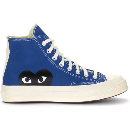 High Top Sneaker in Canvas with Black Heart , male, Sizes: 8 UK, 11 UK, 7 1/2 UK, 12 UK, 2 1/2 UK, 3 1/2 UK, 4 UK, 6 UK, 5 UK, 10 UK, 8 1/2 UK - Comme des Garçons Play - Modalova