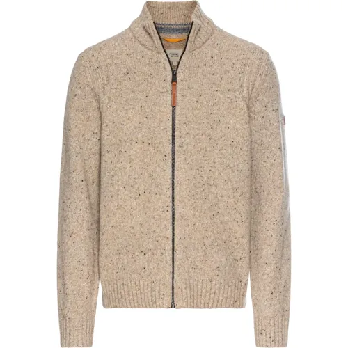 Merino Wool Cardigan , male, Sizes: M, L, 2XL - camel active - Modalova