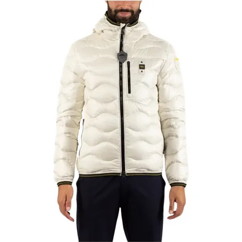 Herren Blouson Jacke , Herren, Größe: L - Blauer - Modalova