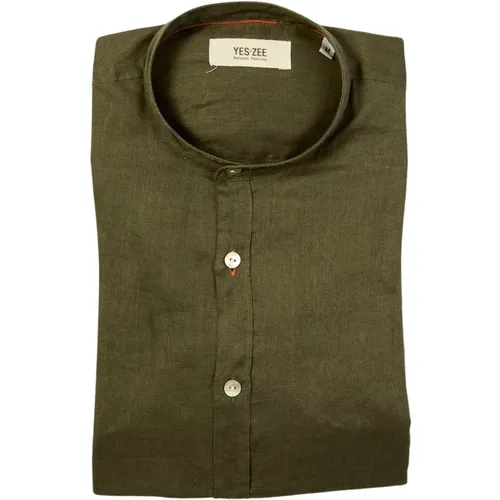 Linen Long Sleeve Shirt , male, Sizes: S, 2XL, 3XL, L, XL - YES ZEE - Modalova