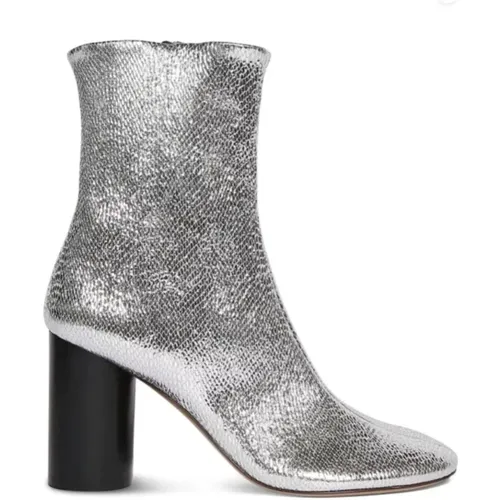 Silver Metallic Leather High Heel Boots , female, Sizes: 3 UK, 4 UK, 7 UK, 8 UK - Isabel marant - Modalova