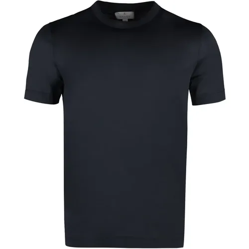 Baumwoll-Ripp-Crew T-Shirt Canali - Canali - Modalova