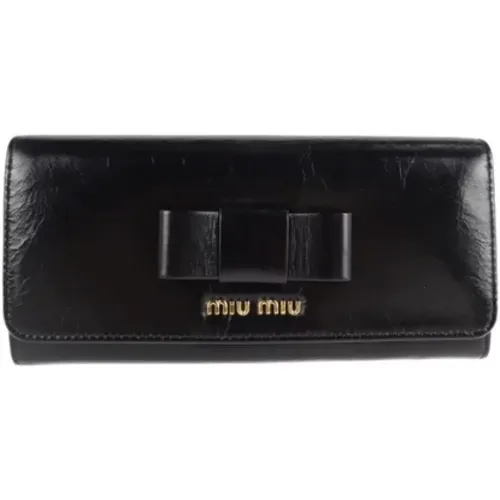 Pre-owned Leather wallets , female, Sizes: ONE SIZE - Miu Miu Pre-owned - Modalova