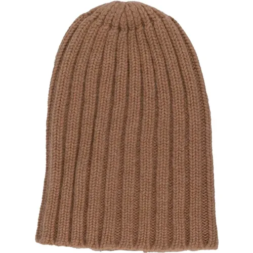 Ribbed cashmere unisex hat , female, Sizes: ONE SIZE - Laneus - Modalova