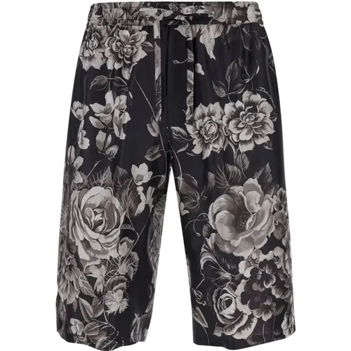 Schwarze Seiden-Bermuda-Shorts - Dolce & Gabbana - Modalova