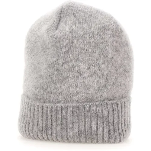 Grey Wool Blend Beanie Hat , female, Sizes: ONE SIZE - Iceberg - Modalova