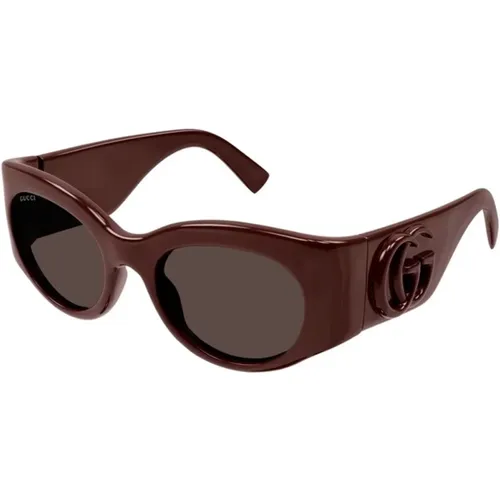 Burgundy Brown Sunglasses Gg1544S 002 , female, Sizes: 53 MM - Gucci - Modalova