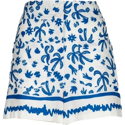 White and Blue Omega Shorts , female, Sizes: L, S, M, XS - Iblues - Modalova