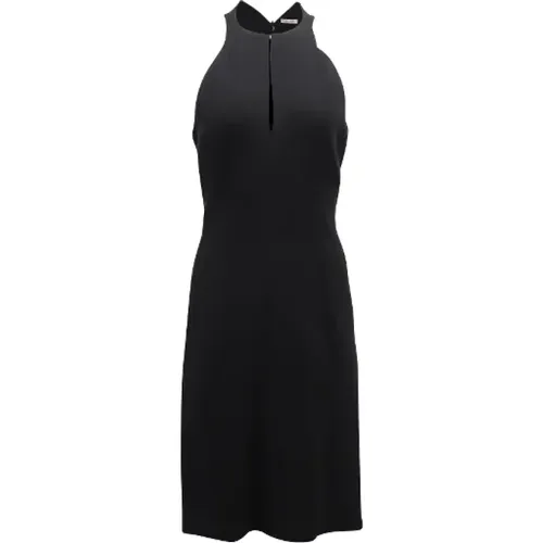 Schickes und elegantes schwarzes Woll-Halter-Midi-Kleid - Bottega Veneta Vintage - Modalova