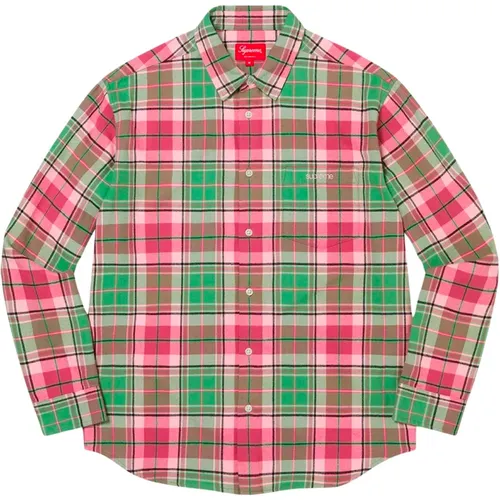 Limited Edition Pink Flannel Shirt Fw22 , male, Sizes: L, M - Supreme - Modalova