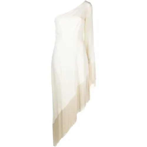 Asymmetric Fringe Sleeve Dress , female, Sizes: 2XS - Taller Marmo - Modalova