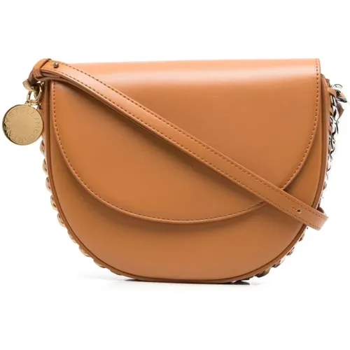 Beige Mittlere Frayme Klappe Schultertasche - Stella Mccartney - Modalova