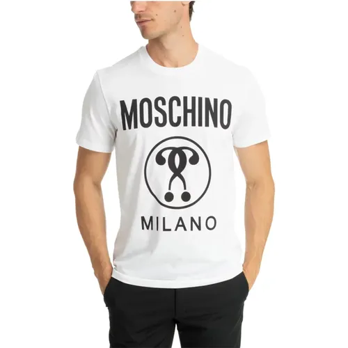 Double Question Mark T-Shirt , male, Sizes: M - Moschino - Modalova