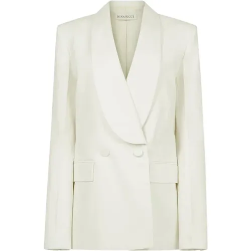 Natural Shawl Collar Blazer , female, Sizes: 2XL - Nina Ricci - Modalova