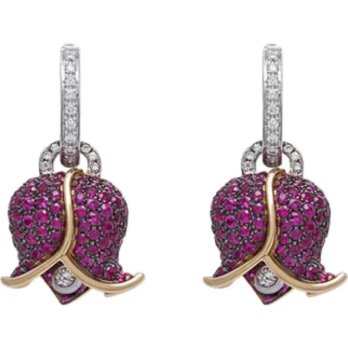 Bell Earrings in Gold with 0.48 CT Diamond , female, Sizes: ONE SIZE - Chantecler - Modalova