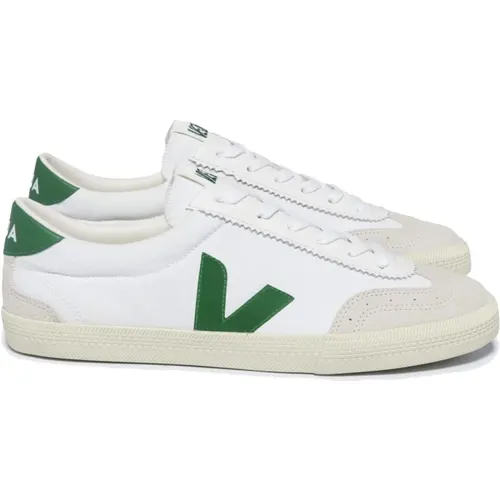 Canvas Volley Sneaker Weiß Emeraude - Veja - Modalova