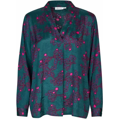 Reflect Pond Blouse with Long Sleeves , female, Sizes: S, M, L - Masai - Modalova