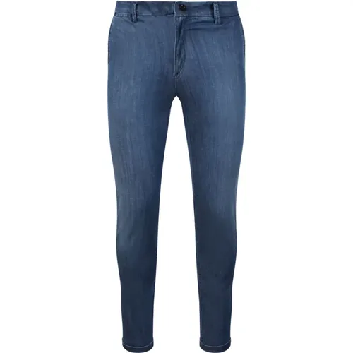 Blaue Denim Chino Style Slim Fit Hose , Herren, Größe: W33 - Re-Hash - Modalova