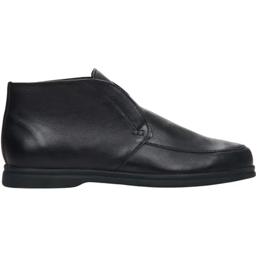 Herren Schwarze Leder Stiefeletten Er00111827 , Herren, Größe: 44 EU - Estro - Modalova