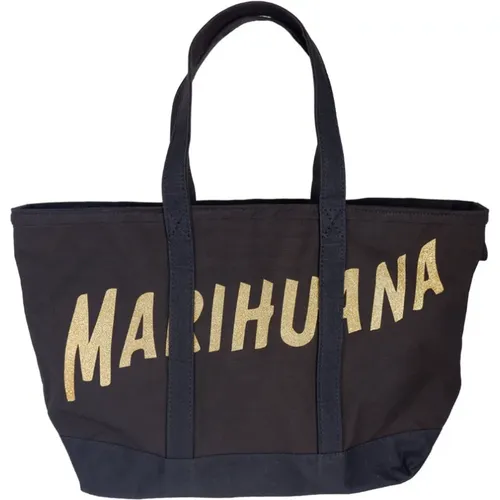 Schwarze Shopping Bag Brand Design - Palm Angels - Modalova
