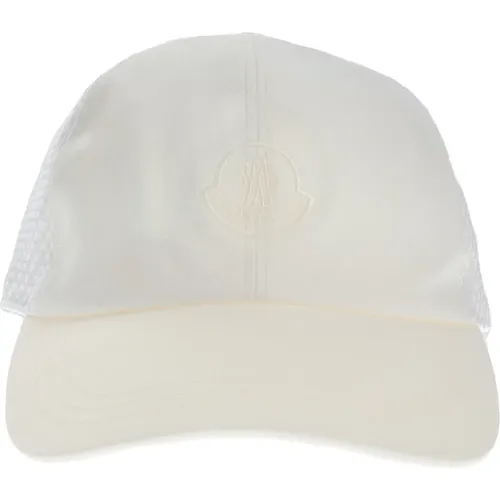 Weiße Kappe - Regular Fit - Alle Temperaturen - 98% Baumwolle - 2% Elasthan , Damen, Größe: ONE Size - Moncler - Modalova