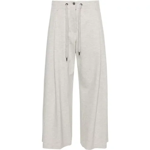 Light Grey Trousers , female, Sizes: M, S - BRUNELLO CUCINELLI - Modalova