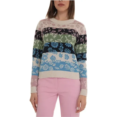 Floral Round-necked Pullover , female, Sizes: S, L, XL, M - Max Mara Weekend - Modalova