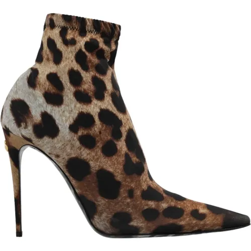 Leopard Print Lollo Pumps mit Socke - Dolce & Gabbana - Modalova
