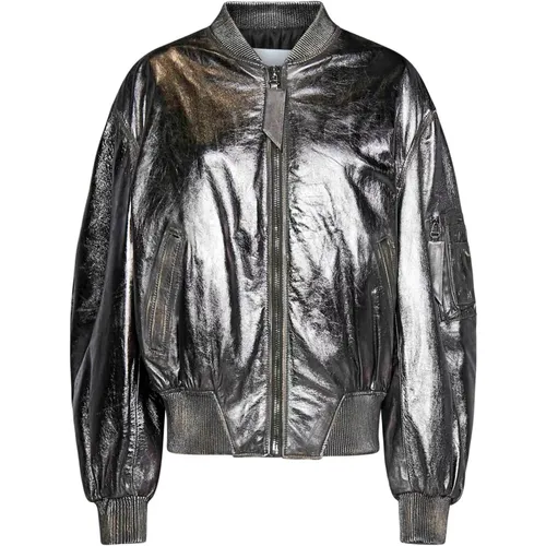 Coat Silver , female, Sizes: S - The Attico - Modalova