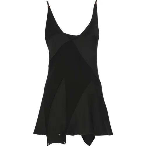 Viscose Mini Dress with Asymmetric Hem , female, Sizes: XS - Maison Margiela - Modalova