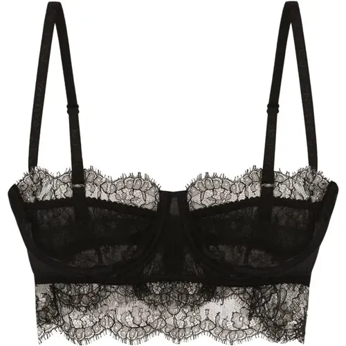 Lace Bralette Sweetheart Neckline , female, Sizes: XS, L - Dolce & Gabbana - Modalova