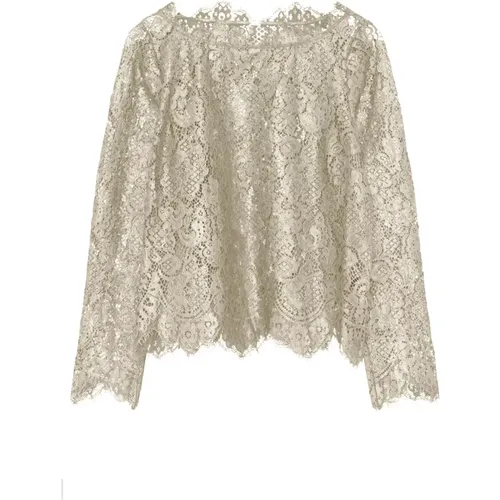 Elegant Lace Blouse in Chateagray , female, Sizes: M, XL, 3XL, L, XS, 2XL - Gustav - Modalova